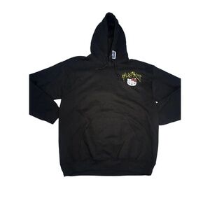 Hello Kitty Adult Unisex Guitar Rock n Roll Sweatshirt Hoodie Black Med